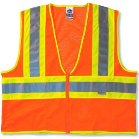 ERGODYNE GloWear 8230Z Class 2 Two-Tone Vest, Orange, L/XL 21315